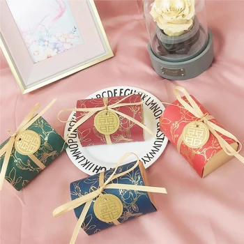 

New Retro diamond wedding gift and sweet gift bag candy box shower for wedding baby birthday guest event Elmo party supplies