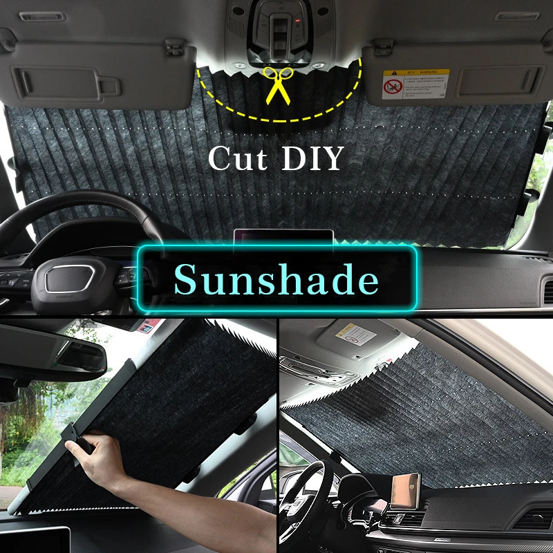 

46CM/65CM/70CM/80CM Car Window Sunshade Retractable Foldable Windshield Cover Shield Curtain Auto Sun Shade Block Anti-UV Shade