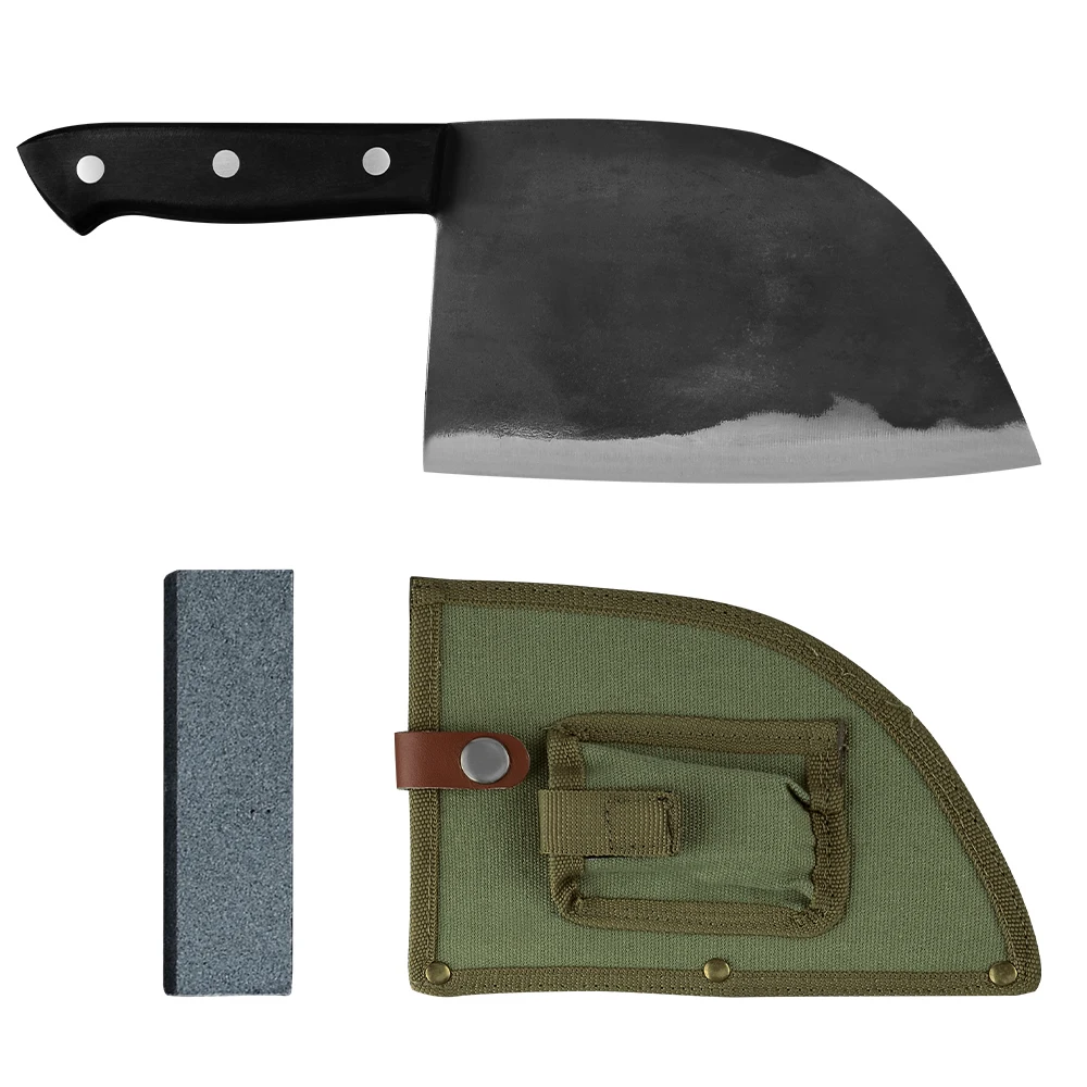 SOWOLL нож для мяса ручной работы, кованые ножи для мясника, поварские ножи из высокоуглеродистой стали, кухонный нож с полной ручкой, кухонный инструмент