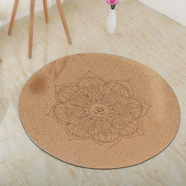 Yoga Mat Little Round Cork Rubber 60x60cmx3mm Non Slip Yoga Cushion Meditation Cushion Pad Pilates Pad for Home Outdoor YS-BUY 2