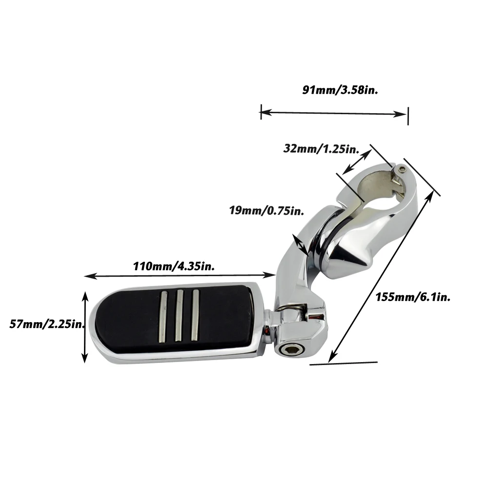 32mm 1-1/4" Motorcycle Highway Crash Bar Pegs Short Footpegs Clamps Engine Guard Mounts For Harley Softail Touring Dyna Custom motorcycle footrests,motorcycle foot pedals