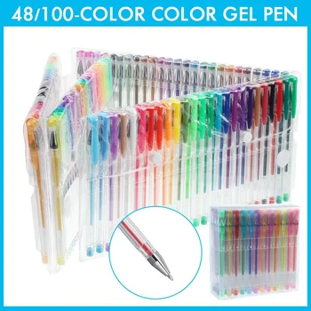 

100 Colors Gel Pen Set Sketching Drawing Color Pens For School office Stationery Metallic Pastel Neon Glitter Gel Pens