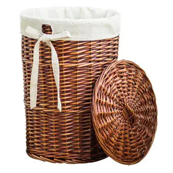

Clothes storage basket hamper laundry barrel rattan large clothing toy tweezers household with cover