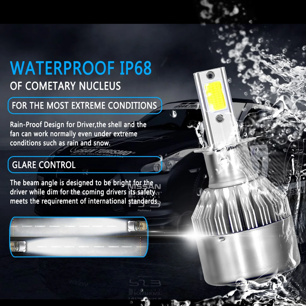 PANDUK C6 H1 H3 Led Headlight Hulbs H7 LED Car Lights H4 880 H11 HB3 9005 HB4 9006 H13 6000K 72W 12V 24V 8000LM Auto Headlamps PANDUK C6 H1 H3 Led Headlight Hulbs H7 LED Car Lights H4 880 H11 HB3 9005 HB4 9006 H13 6000K 72W 12V 24V 8000LM Auto Headlamps