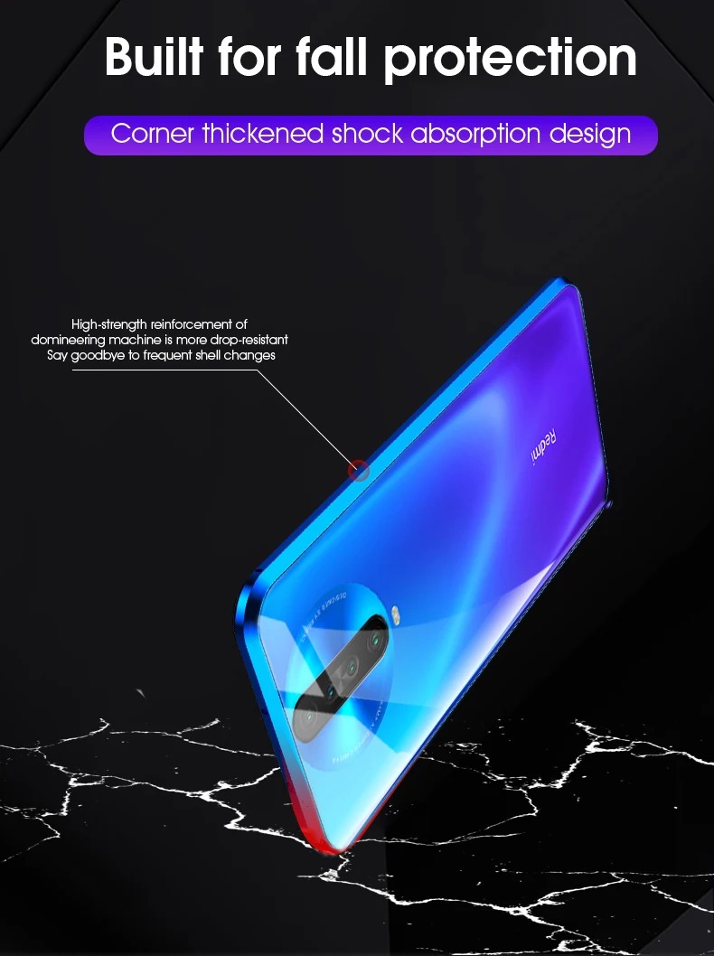360 Полный Магнитный чехол для Xiaomi Redmi K30 5G Передний+ задний металлический бампер из закаленного стекла для Redmi K 30 K30 Pro 6,6" Чехол