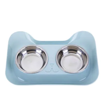 

Double Pet Bowls Stainless Steel Dog Bowl with No Spill Non-Skid Feeder Bowls Pet Bowl Food Water Drink Pot for Dogs Cats
