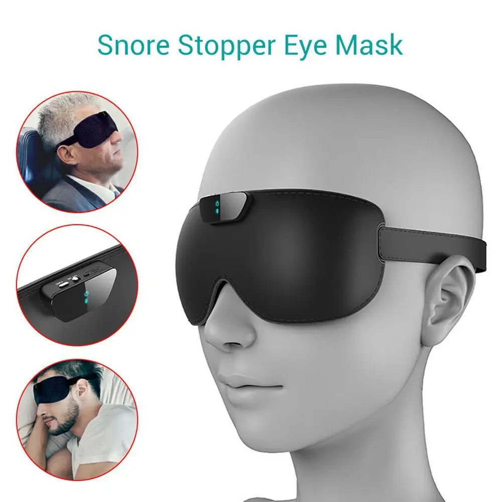 

USB Snore Stopper Anti Snore eye mask Prevents Snore Black Comfortable Sleep Eye Mask Snoring Solution Sleep Apnea Sleeping