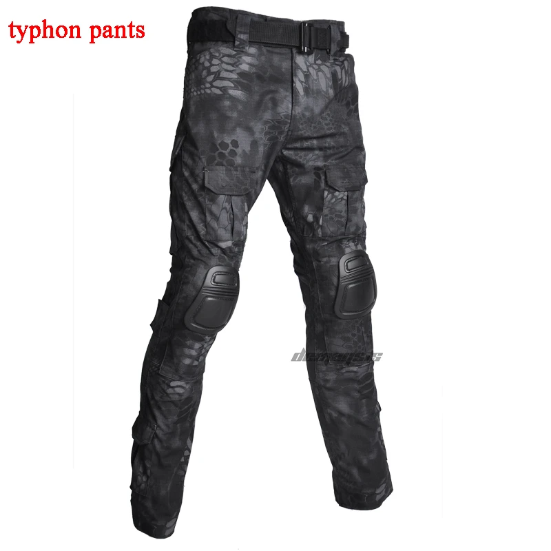 typhon pants Тактическая Военная форма костюмы камуфляж стрельба рубашки в охотничьем стиле брюки налокотники наколенники CS страйкбол Пейнтбол Одежда наборы - Цвет: typhon pants