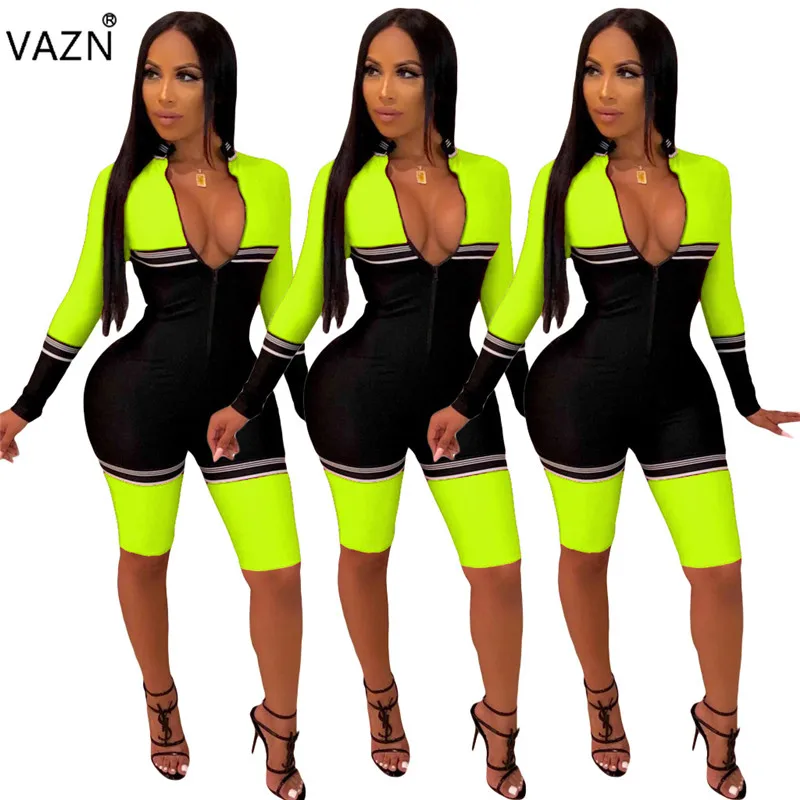 VAZN ML7236 новые высокие уличные свободные юные повседневные модные поло с длинным рукавом для женщин с высокой талией эластичный тренировочный костюм спортивные костюмы - Цвет: Зеленый
