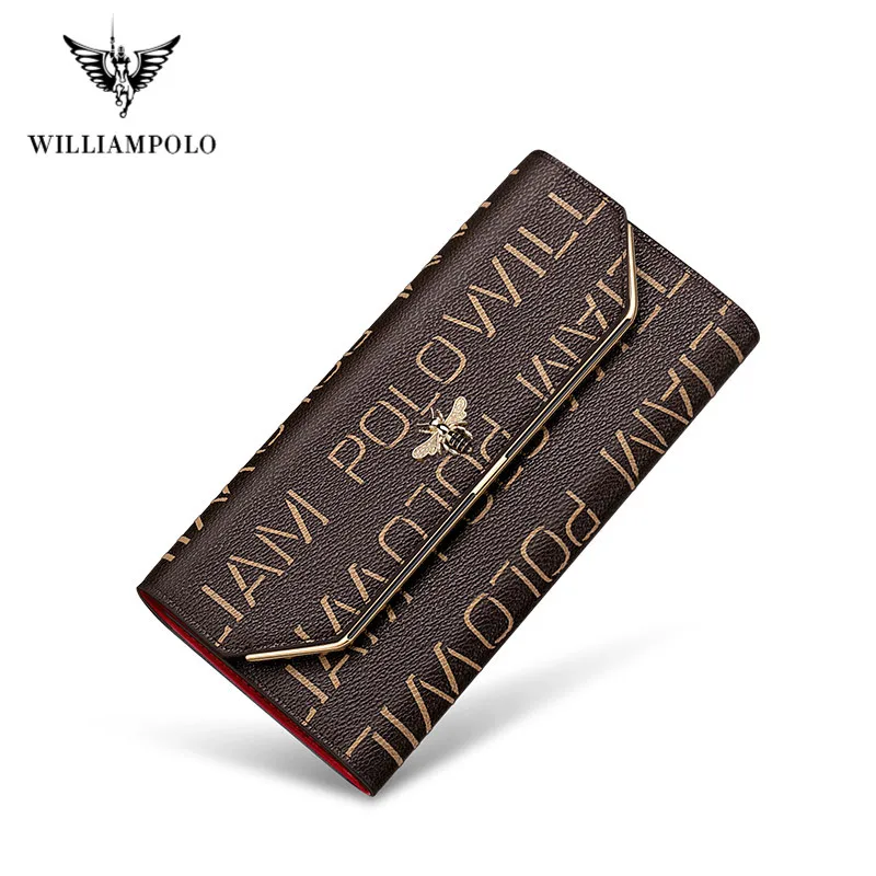 Женские кожаные кошельки с кисточками Williampolo дизайнерские клатчи женские для