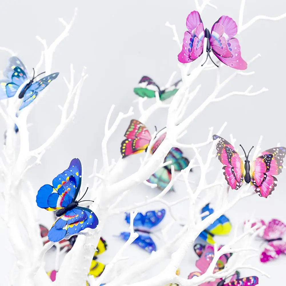 

6Pcs PVC Butterfly Simulation Ornament Outdoor Garden Shrub Party Festival Decor