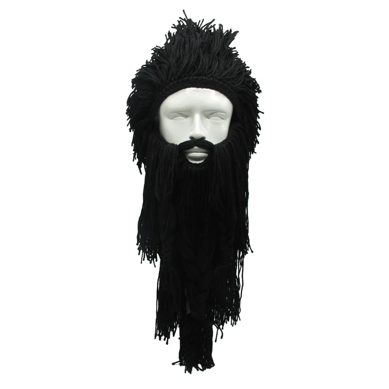 Новинка, унисекс, безумный парик, длинная шапка с бородой, Vikingar Beanies, шапки Викинги, ручная работа, зимние подарки для косплея, забавные костюмы на Хэллоуин, шапки