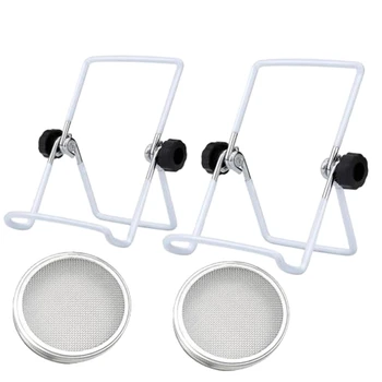 

1 Sets of Stainless Steel Can Lids Suitable for Wide Mouth Mason Jar Canning Organic Sprouts Broccoli Lentil Seeds