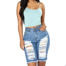 Новые летние женские модные однотонные короткие джинсы с высокой талией женские повседневные узкие удобные Стрейчевые шорты