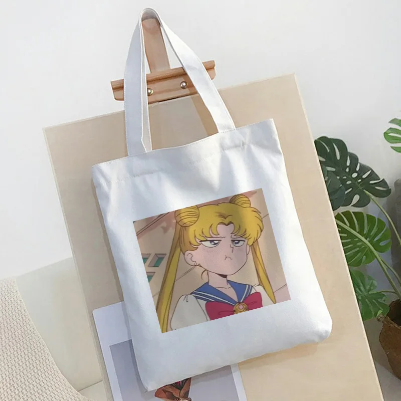 Женская Холщовая Сумка Sailor Moon японская через плечо с принтом в виде воды и
