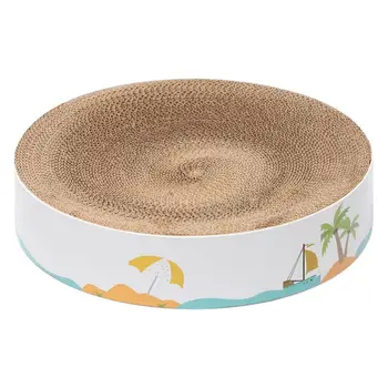 

Cat Scratching Pad Scratching Corrugated Cardboard Pad Lounge Bed Round Scratch Pad Cat Kitten Scratcher Rest Bed with Catnip