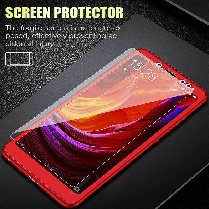 Для Xiaomi Redmi 7 7A 6A 5 Note 7 6 5 Pro 360 ° Полный чехол+ закаленное стекло экран Protcter силиконовый чехол для телефона