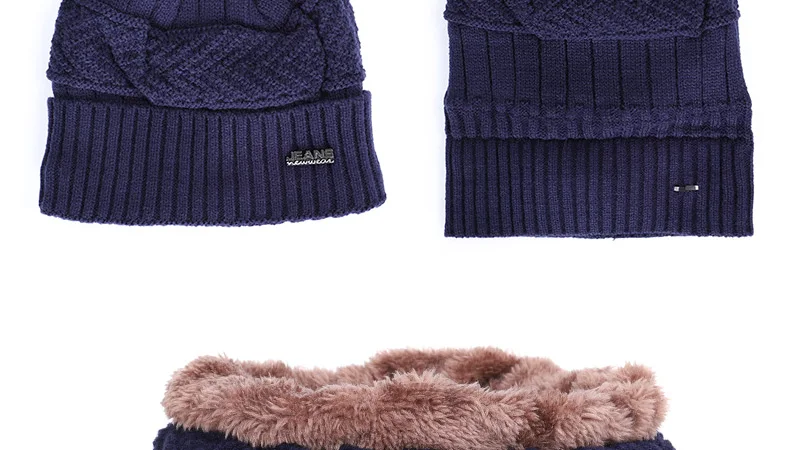 new plush beanie winter man caps winter woman caps skullies warm Soft cap knit beanie 2 Pieces Set sport unisex popular