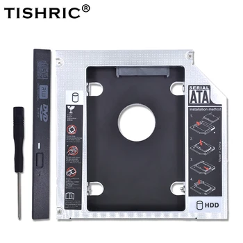 

TISHRIC Aluminum 12.7mm IDE HDD Caddy Optibay 2.5 Inch Hard Drive Case Enclosure For Laptop DVD-ROM ODD
