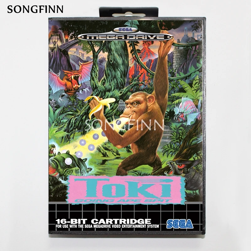 16 бит MD карта памяти с коробкой для sega Mega Drive для Genesis Megadrive-Toki