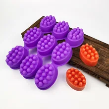 3D Handmade Silicone Soap Molds Massage Therapy Bar Making Mould Tools DIY Oval Shape Essential Oil Soaps Resin Crafts Tools