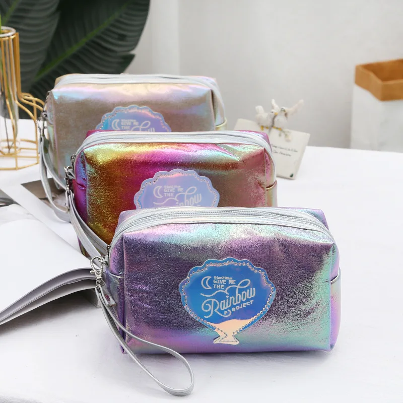 

Women Neceser Make Up Bag Waterproof Laser Cosmetic Bags PVC Pouch Wash Toiletry Bag Travel Organizer Case Mujer Bolsas