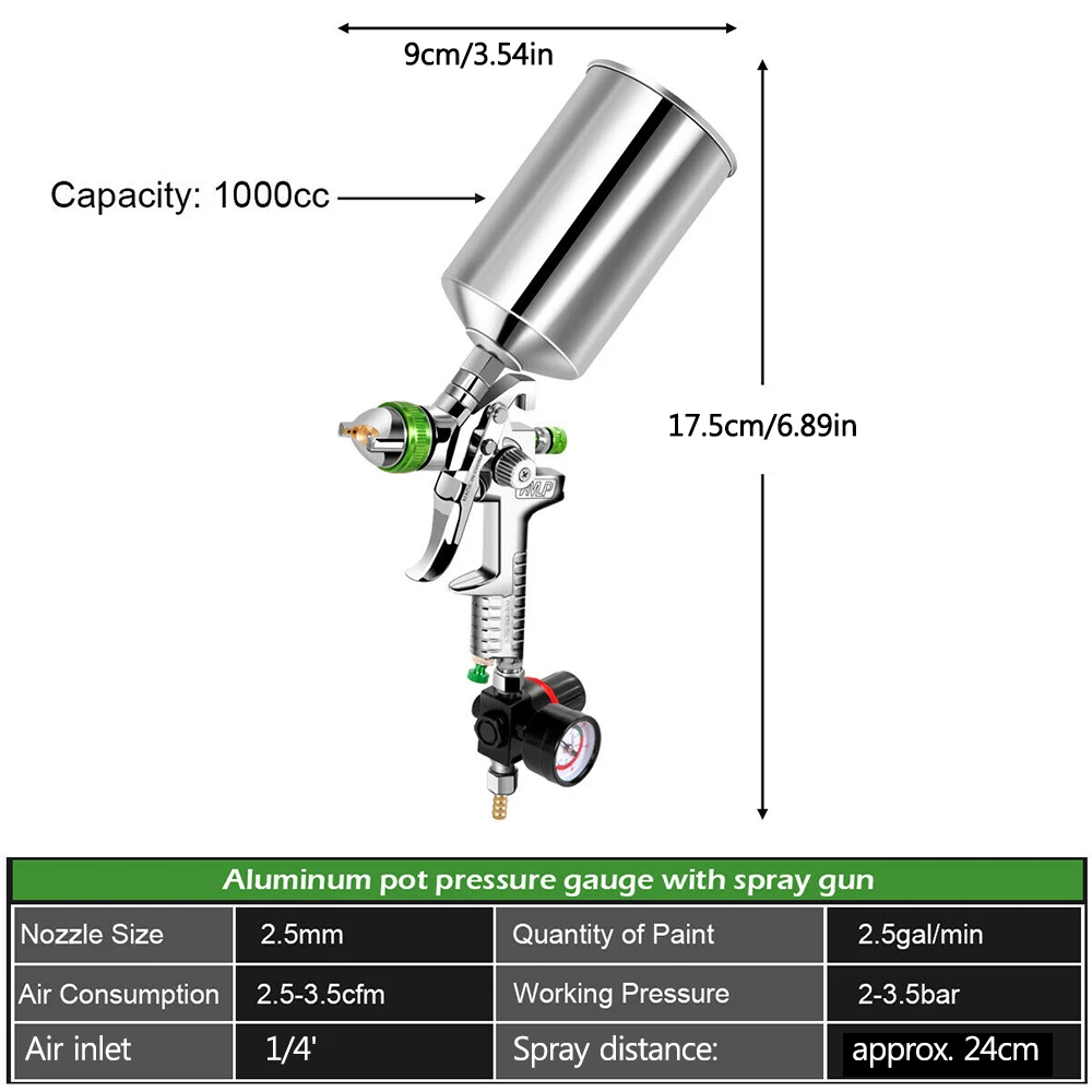 2,5 мм сопла HVLP аэрография компрессор Краски пистолет воздуха Краски Краска в баллоне-распылителе сопло щетки воздуха спрей пистолет распылитель Мощность инструменты