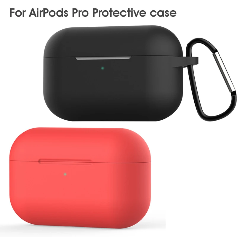 KEYSION противоударный силиконовый чехол для AirPods Pro Анти-осень 360 полный защитный чехол для AirPods Pro коробка для наушников с брелком