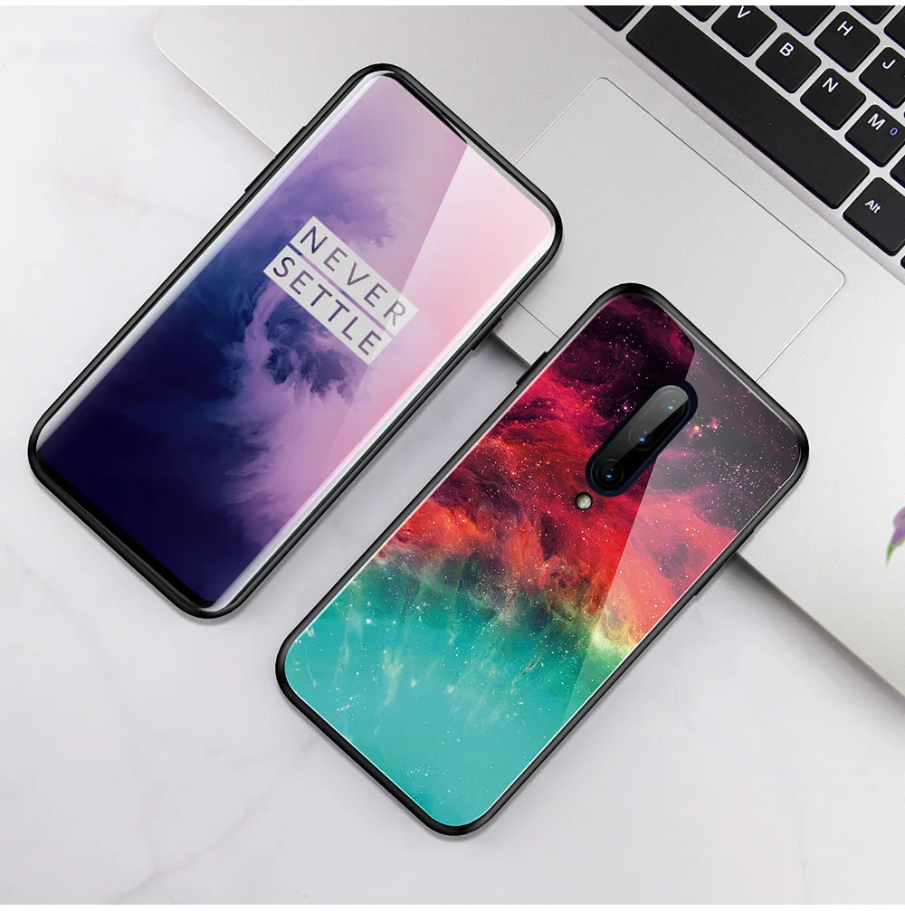 Для Oneplus 7 защитный чехол из закаленного стекла с принтом пера холодного цвета для Oneplus 7 Pro Ins Модный чехол
