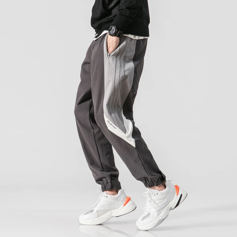

2019 Autumn And Winter Men's New Casual Contrast Color Letter Printed Trousers Loose Temperament Trend Cotton Joggers