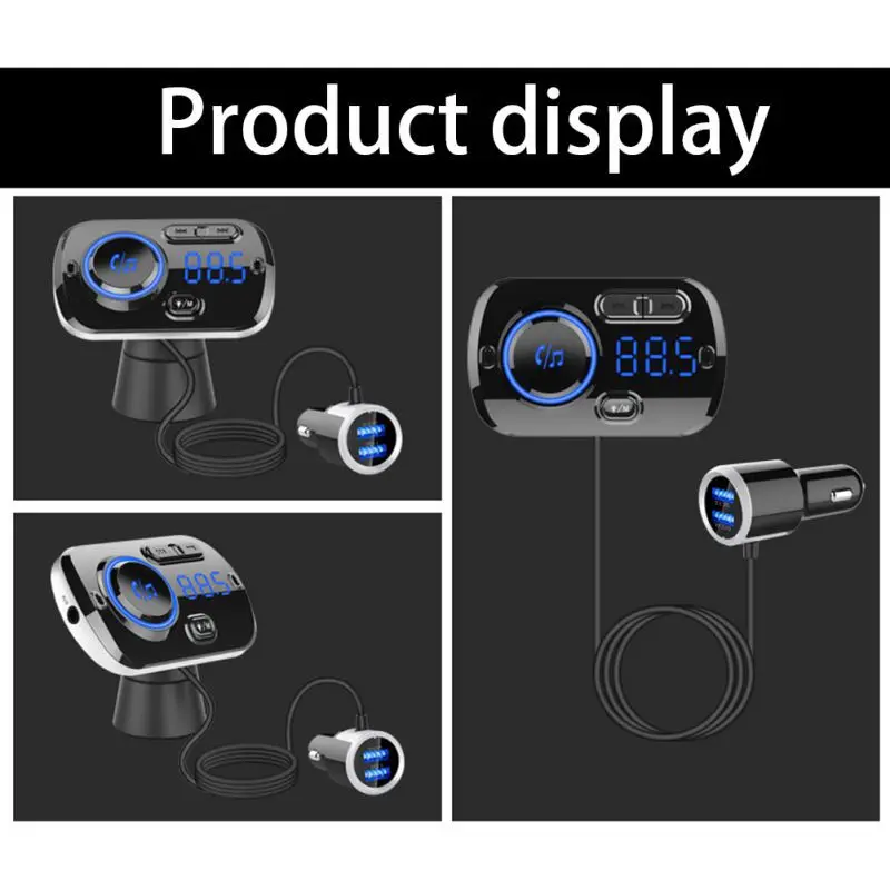 ONEWELL 1 шт. Handsfree Smart Bluetooth 5,0 автомобильный комплект динамик двойной fm-трансмиттер с USB атмосферным светом mp3-плеер Быстрая зарядка