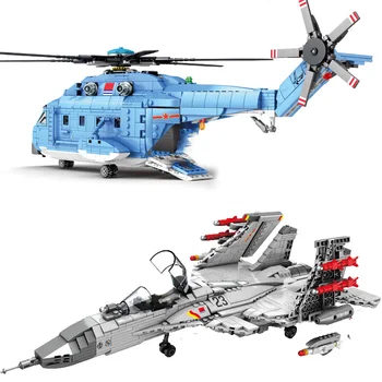 

1186PCS Airplane Building Blocks J-15 Shipborne Fighter Military City Plane Helicopters Technic Bricks Construction Children Toy