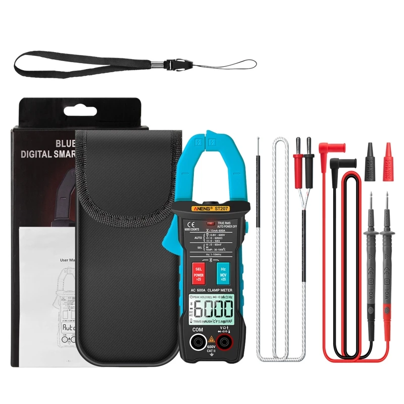 

Digital Bluetooth Multimeter Clamp Meter 6000 Counts True RMS DC/AC Voltage Tester AC Current Hz Capacitance Ohm Tester