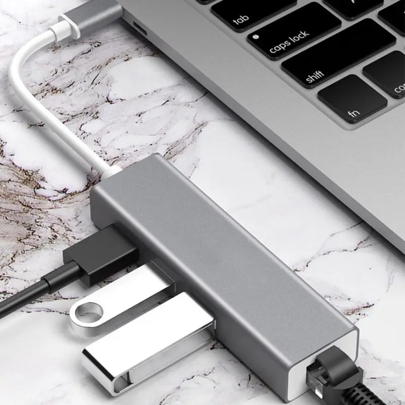 Type C-USB 3,0 концентратор RJ45 Ethernet Lan Сетевой адаптер для ноутбуков MacBook Pro