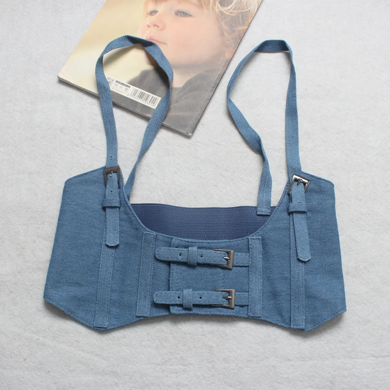 Европейский Винтаж джинсовые шорты из искусственной кожи талии Ремни ...