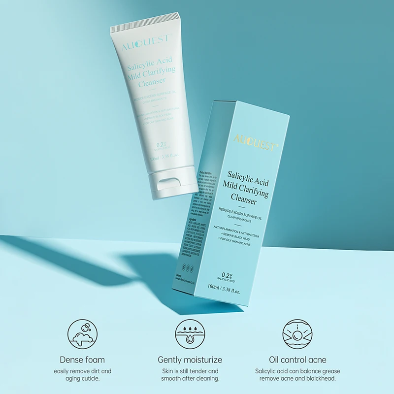 Salicylic Acid Facial Cleanser Face Wash Foam skincare Remove Black Dots Rejuvenation Moisturizing Face Cleanser Skin Care 2