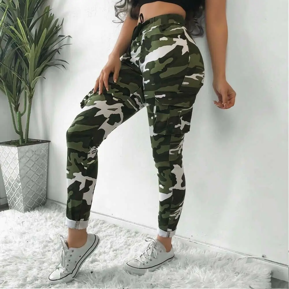 Pantalones largos de camuflaje para mujer, Pantalón Cargo informal, ropa  deportiva de combate del ejército militar, moda de verano - AliExpress Ropa de  mujer