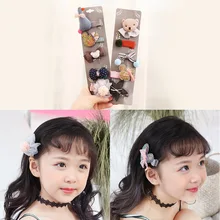 Корейский стиль, стиль, Мультяшные детские заколки, набор, интегрированный чехол для сиденья, головной убор для девочек, детский боковый зажим, повязка на голову, набор украшений