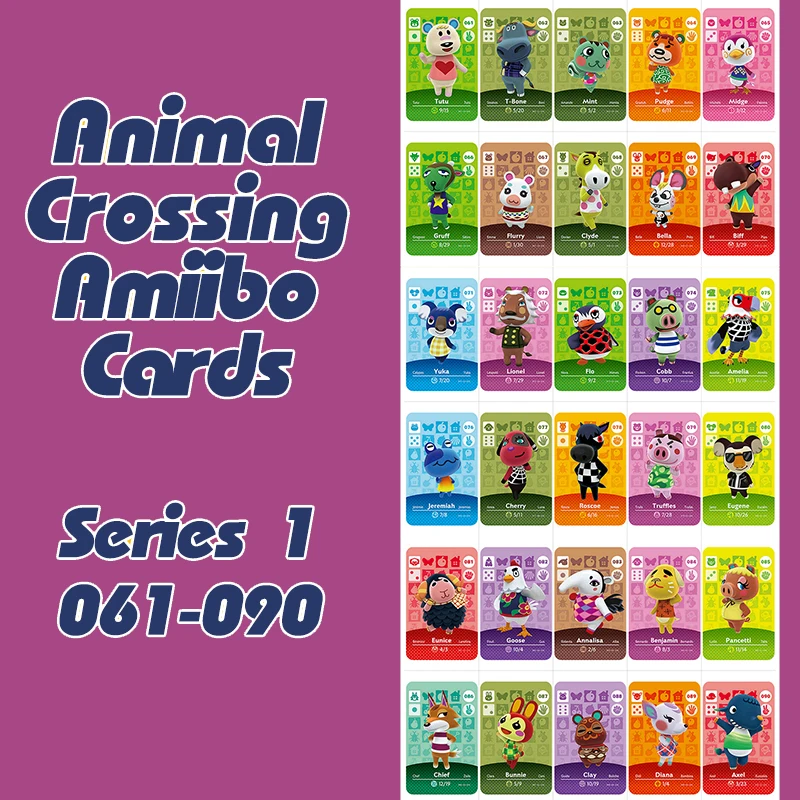 

Animal Crossing New Horizons Amiibo Card For NS Switch 3DS Game Lobo Card Set Series 1 (061-090)