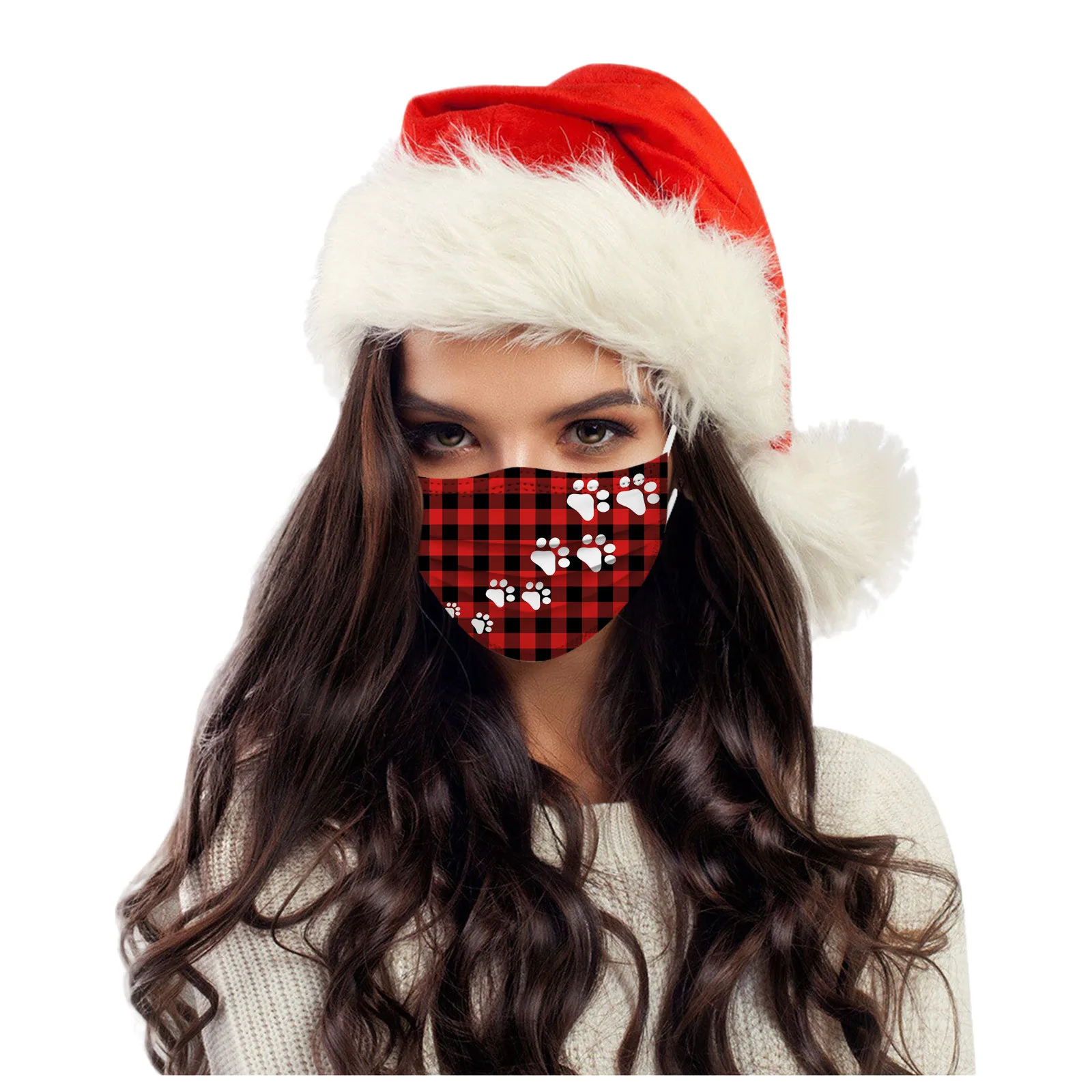 2021 New Women And Men Dust Mask 50pc Adult Christmas Printed Mask Disposable Face Mask Industrial 3ply Ear Loop Маска Для Лица 4