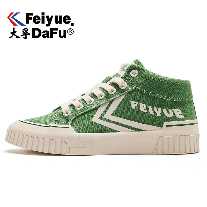 Green Feiyue/Вулканизированная обувь; коллекция 8360 года; парусиновая обувь для женщин и мужчин; сезон осень-зима; повседневная обувь на плоской подошве; 8 цветов; эластичная стелька; модная Вулканизированная обувь - Цвет: Green
