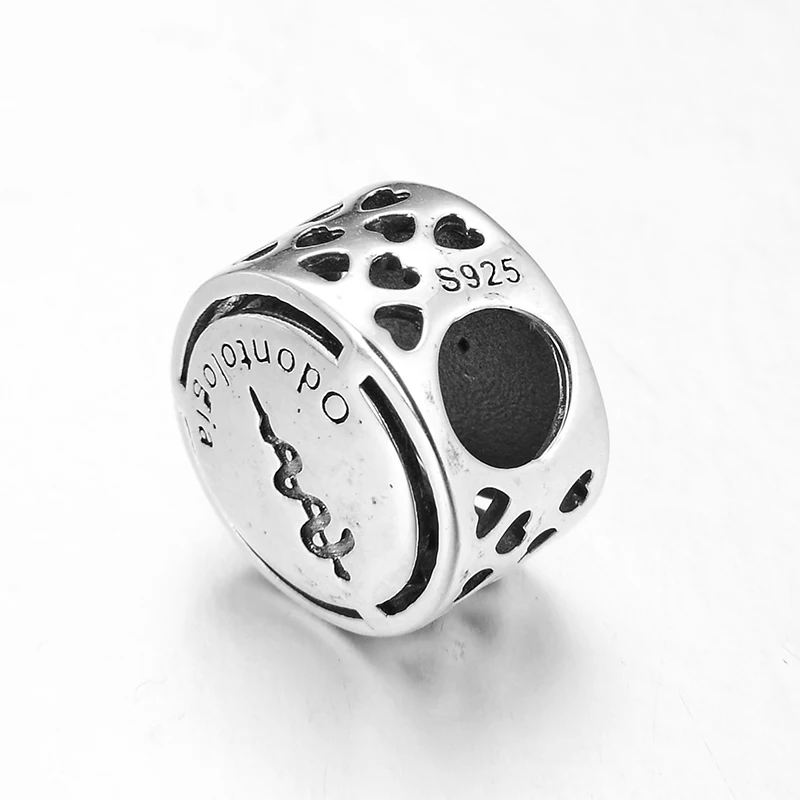 Успешная карьера odontology знак 925 пробы Серебряный Шарм Бусины Подходят Pandora браслет браслеты DIY Изготовление ювелирных изделий
