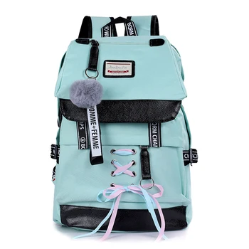 

Oeak Fashion Backpack women With USB Travel Backpacksg For Women Multi Pocket Travel Backpacks Female Schoolbag 2pcs/lot