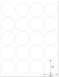 Standard White Matte Round Labels, Diameter 5.08Cm, 10Sheets, 200 Labels (XR2)