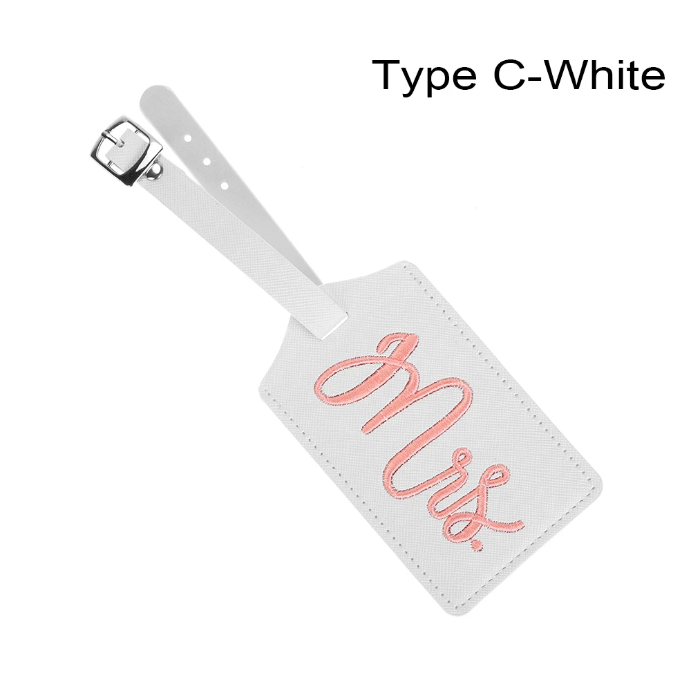 Type C - white Mr& Mrs чемодан Этикетка из искусственной кожи багажная бирка сумка Подвеска Аксессуары для путешествий имя ID адрес бирки переносной багаж бирки - Цвет: Type C - white