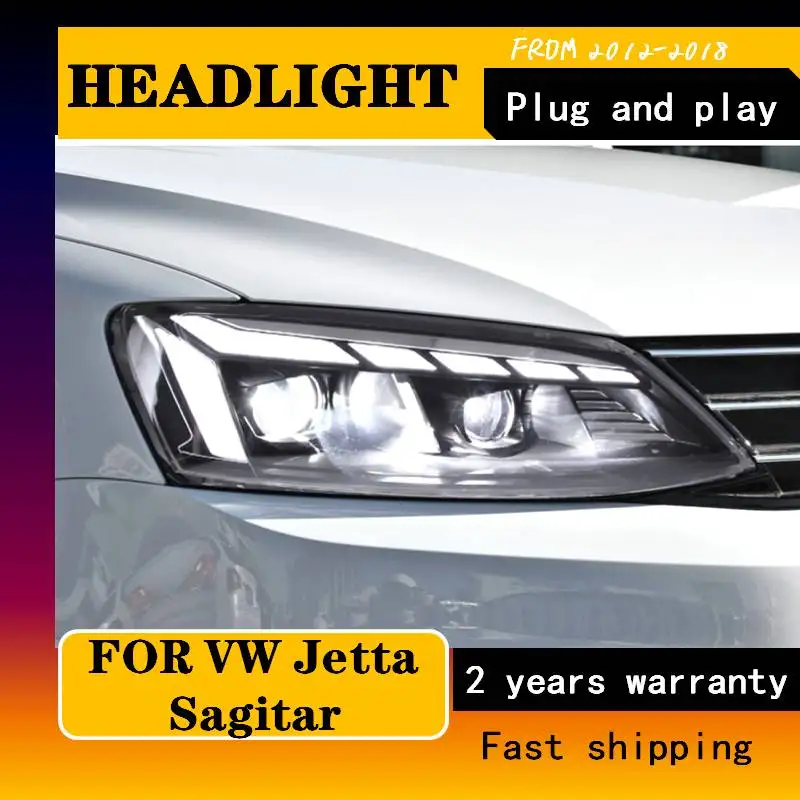 

Car Styling For Jetta Sagitar MK6 2012-2018 LED Headlight Fog Lamp Turn Signal Light Low and High Beam Projector Lens Assembly