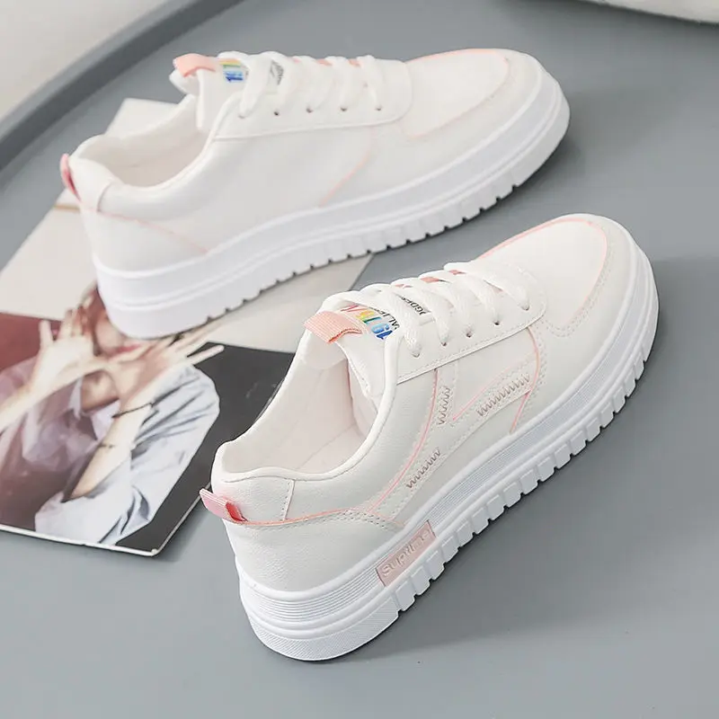 

Plus velvet white shoes women all-match new Korean style autumn and winter warmth platform