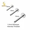 2-4mm Zircon Cartilage Tragus Helix Lobe Earring 16G Titanium Ear Stud Lip Piercing Ring Internally Threaded Labret Goth Jewelry 5