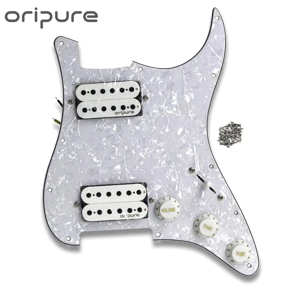 OriPure HH загруженный Pickguard Prewired хамбакер Пикап Alnico 5 набор в сборе белый жемчуг гитары запчасти