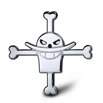 

3D Metal Alloy Sticker Pirate Skull Emblem Badge OP Character Cartoon Logo Car Styling Car Universal Decoration Accessories